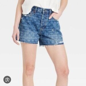 Universal Thread Floral Blue Jean Shorts